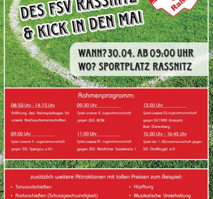 9. Familientag des FSV Rassnitz – 30.04 ab 9Uhr